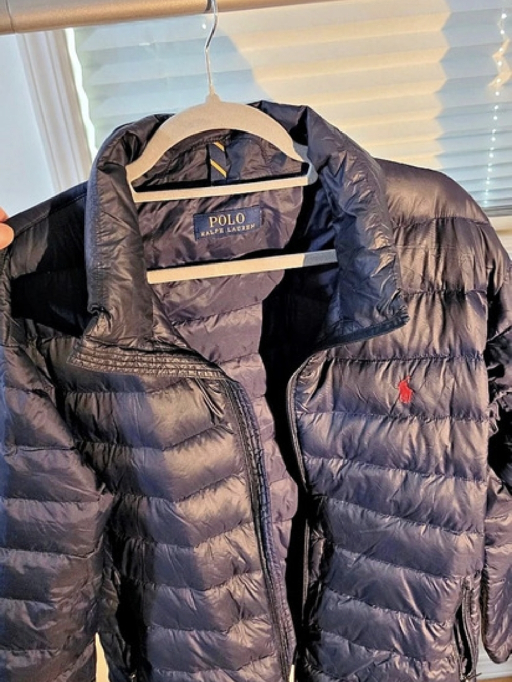Polo Ralph Lauren Packable Down Puffer Jacket Men's Black Puffer Jacket Like New